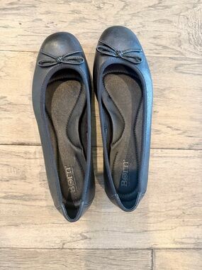 Born Julianne Leather Ballet Flats Women's Size 8W Black NWOT